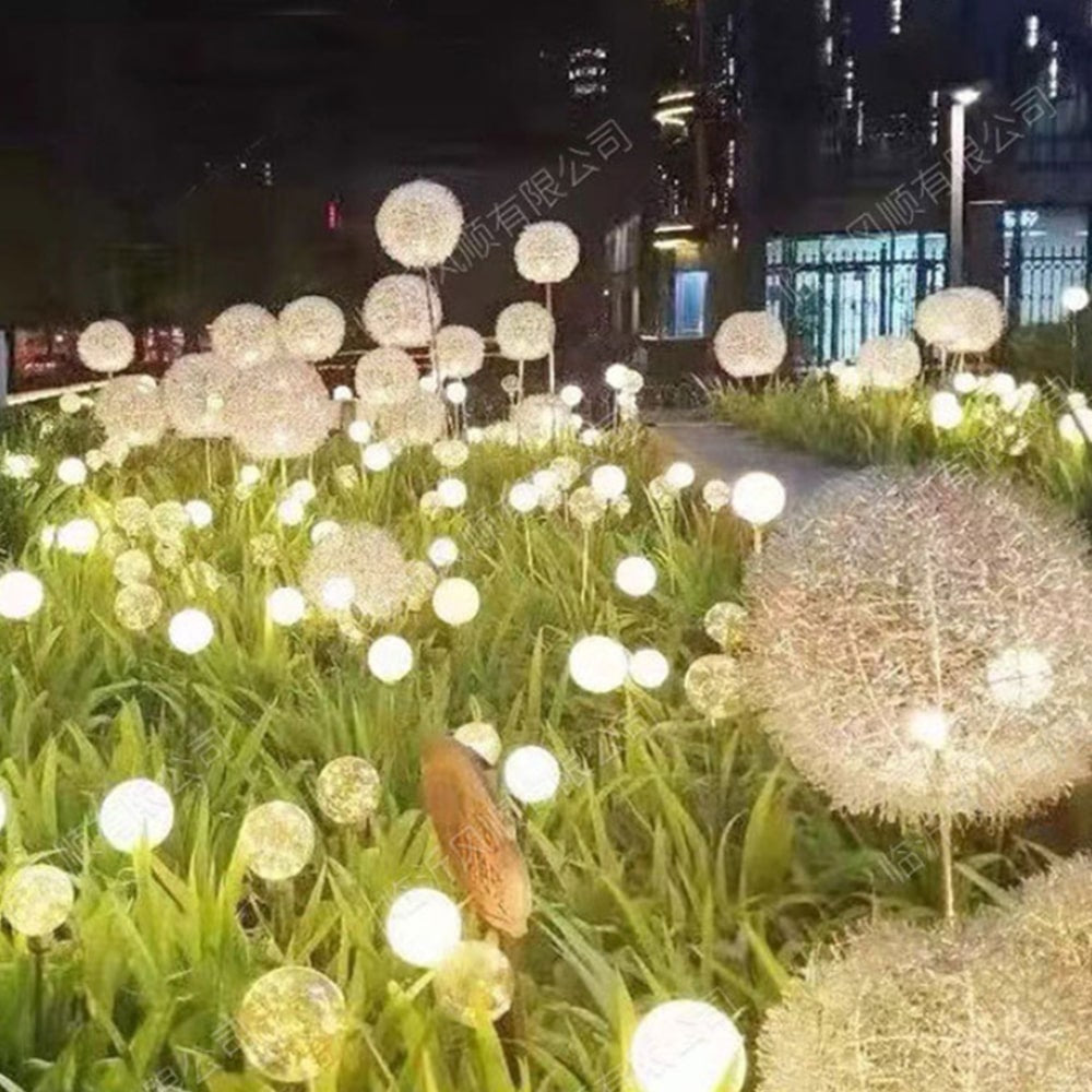 zonne-led-tuindlamp paardenbloemontwerp