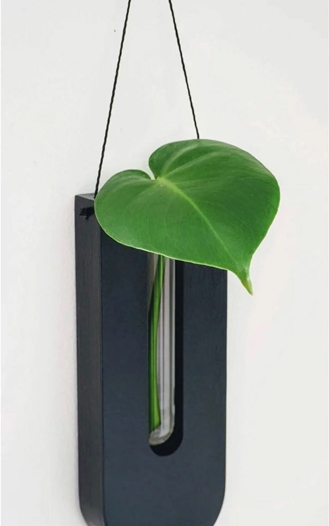 houten wandplantenhouder set rustieke pot ophanghaken
