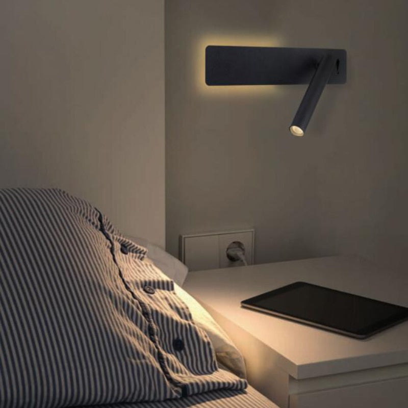 wandlamp led met draaibare arm warm leeslicht