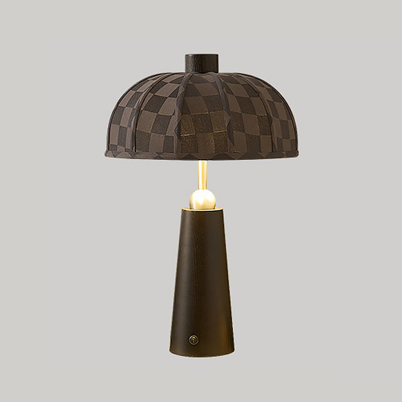 tafellamp hout met stoffen kap