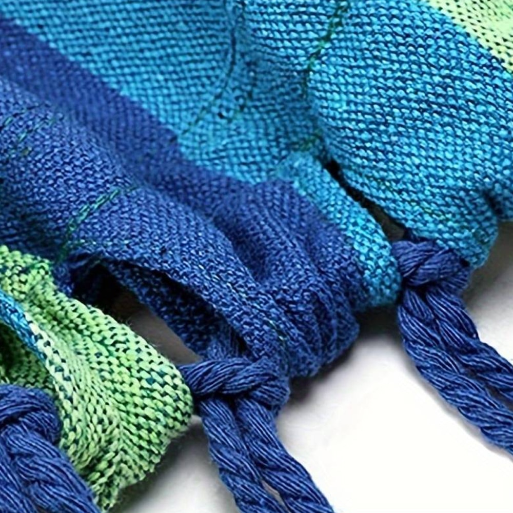 katoenen camping hangmat blauw gestreept