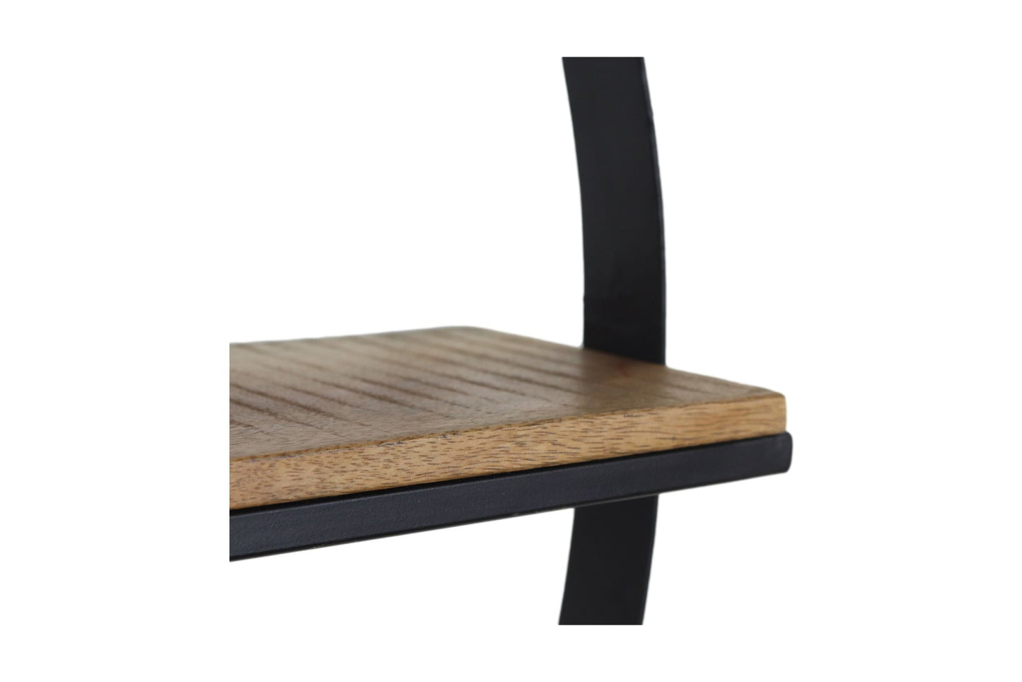 wand decoratierek rond - 80x16x80 - naturel/zwart - mangohout/ijzer