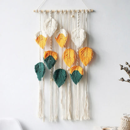Macramé Wanddecoratie Boho Bladeren Ontwerp