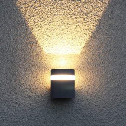 Zwarte cilindervormige LED buitenmuurverlichting