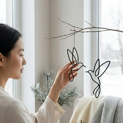 Set van 2 ijzeren tuinstekers met kolibriefiguur voor decoratie in de tuin
