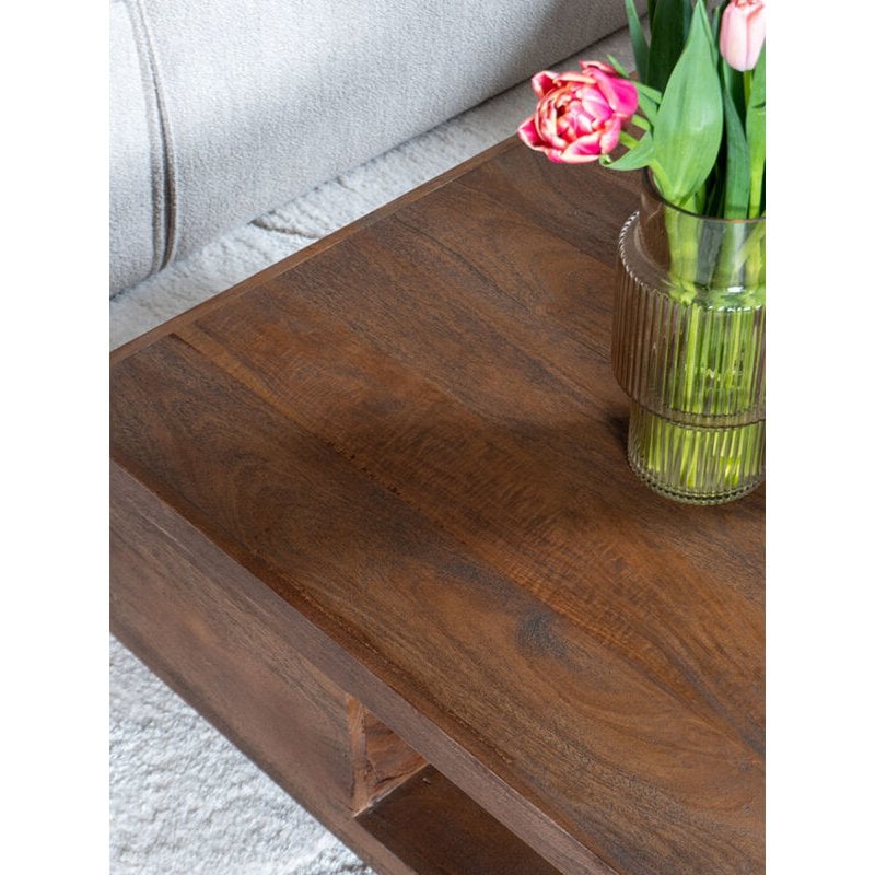 salontafel bram – espresso mangohout – 80 x 80 cm