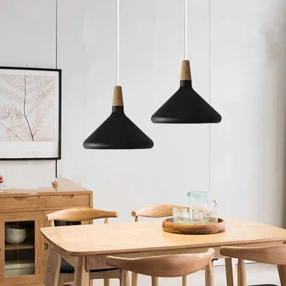 Elegante conische metalen hanglamp geïnspireerd op Franse macarons