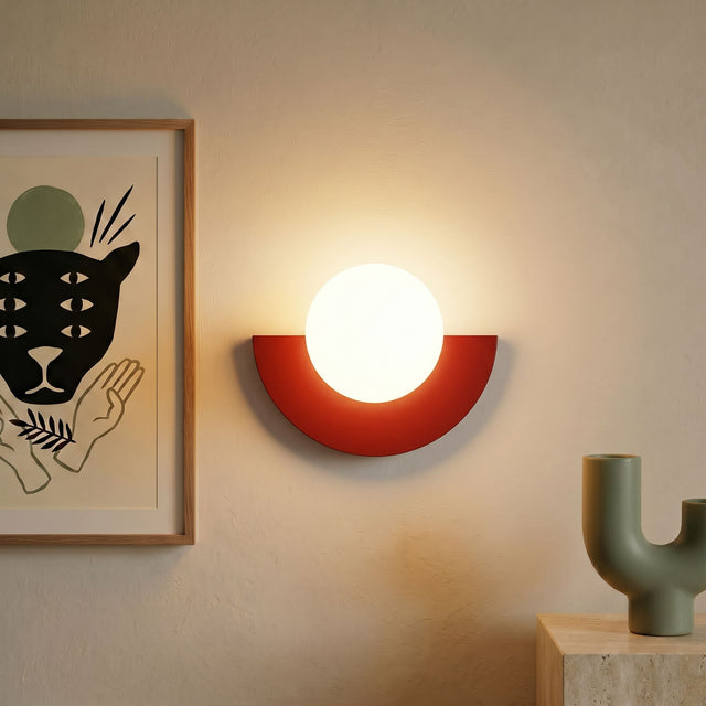 minimalistische kleurrijke wandlamp