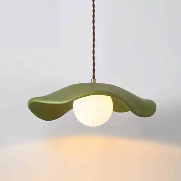 unieke wabi sabi eetkamer hanglamp met prachtige lotusbladeren