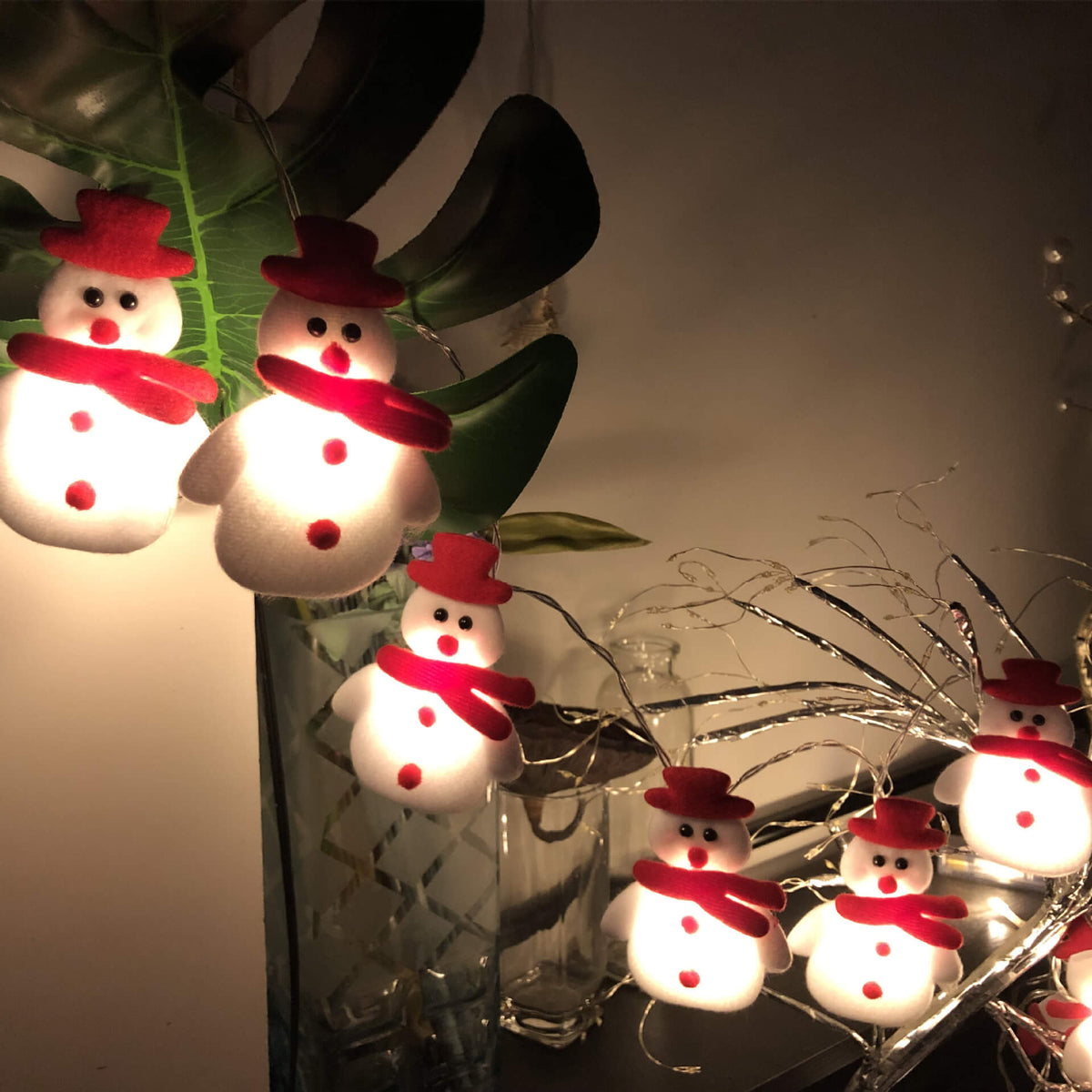 LED-slinger met sneeuwmanmotief voor de kerstboom