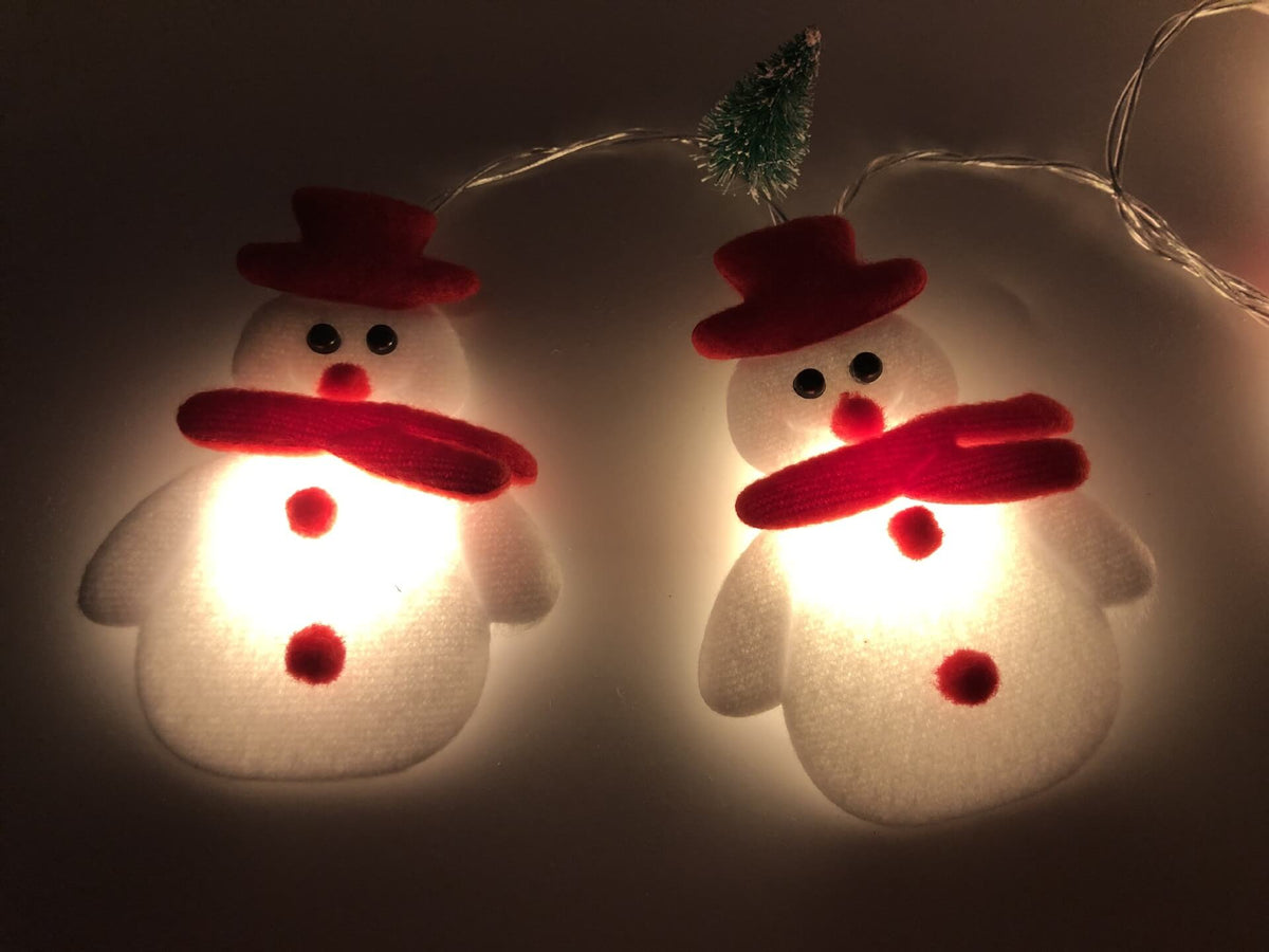 Sneeuwman-lichtsnoer geschikt voor raamdecoratie tijdens kerst