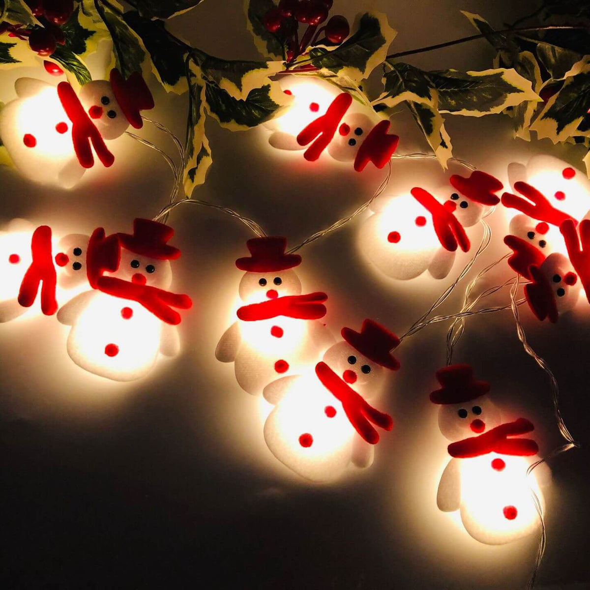 Sneeuwman-ledslinger voor sfeervolle kerstverlichting in huis