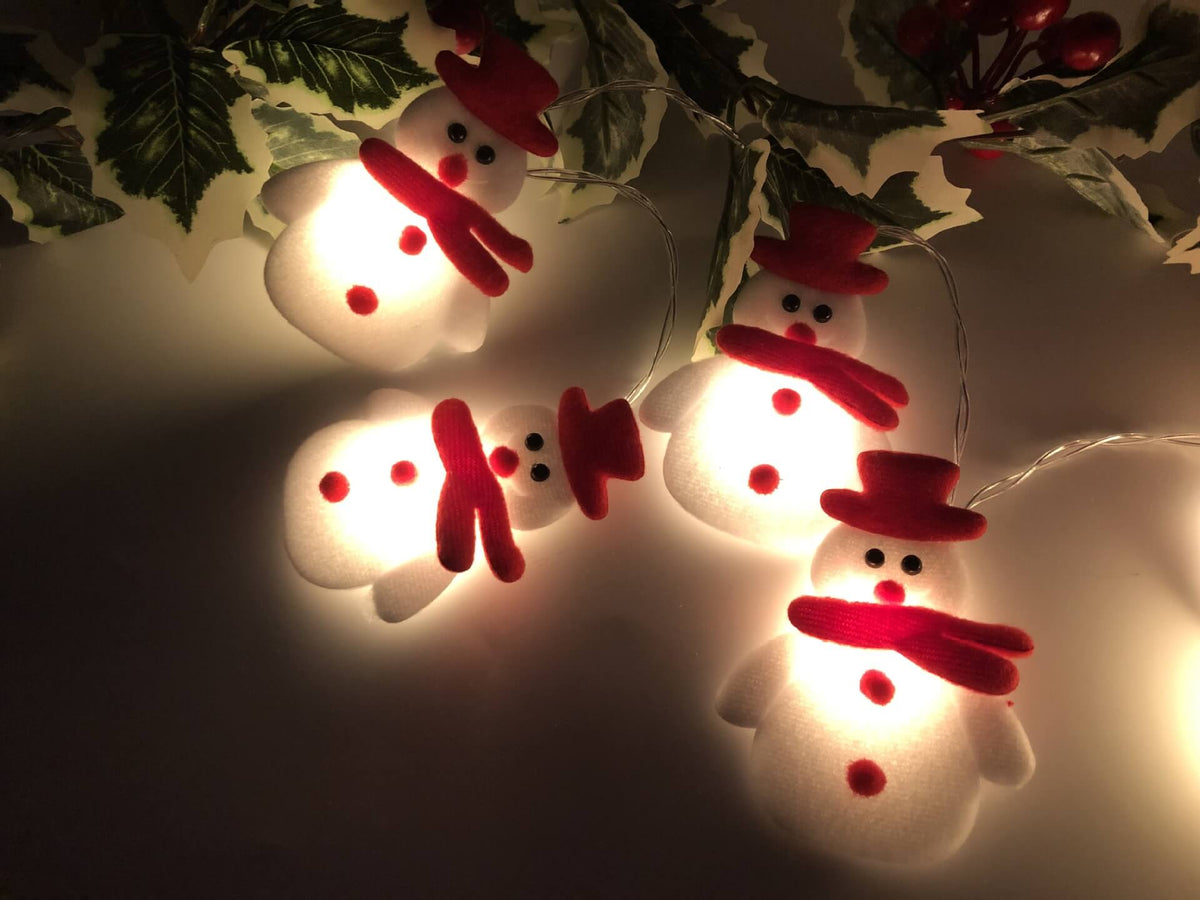 Decoratieve sneeuwman-ledslinger met USB-aansluiting