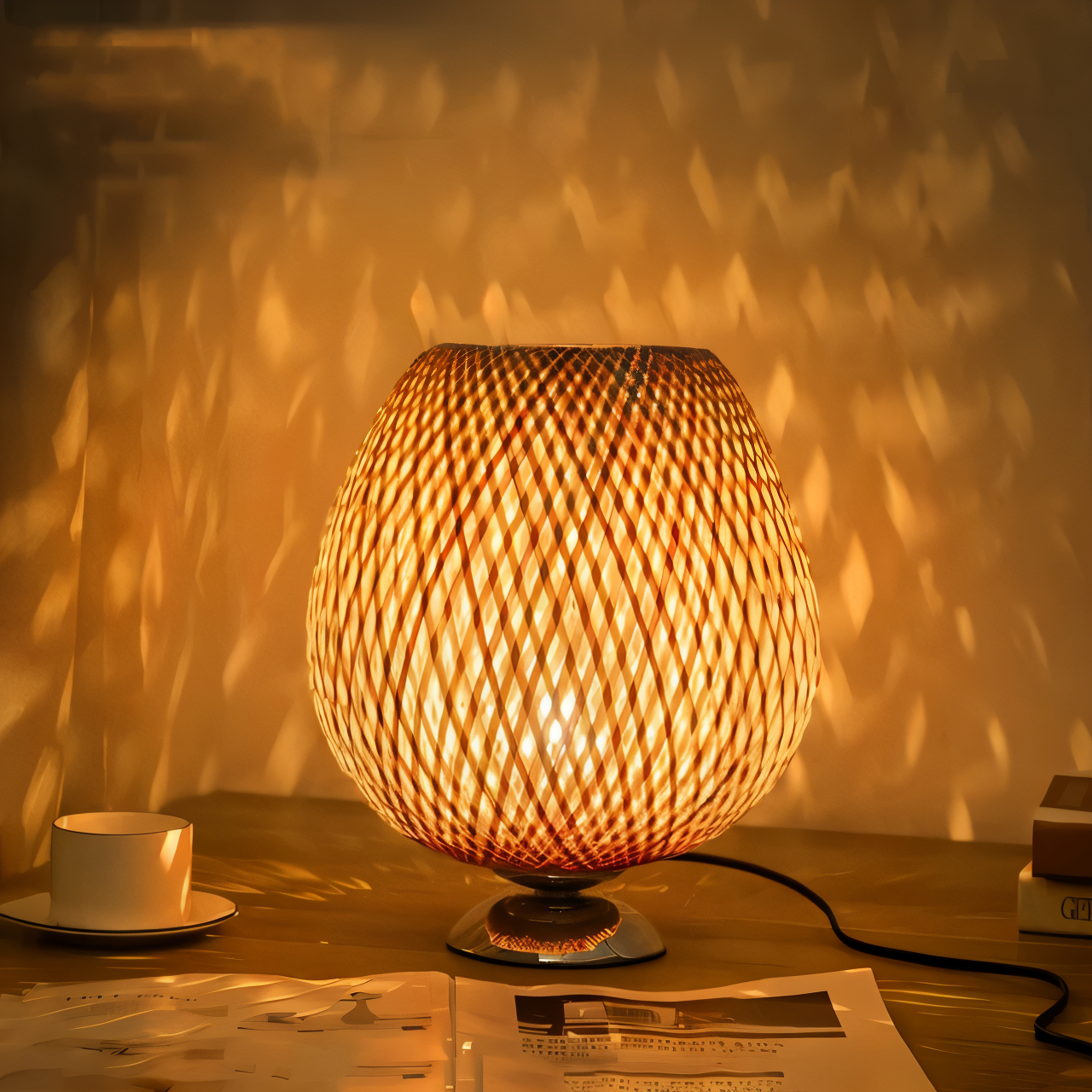 geweven bamboe hanglamp