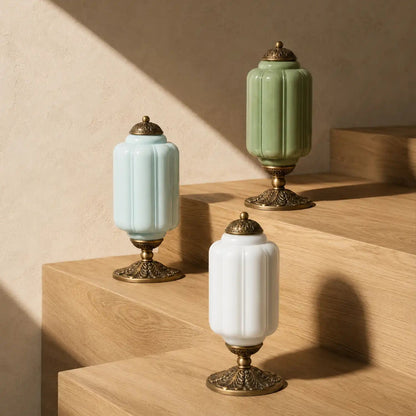 Lumi Eloise tafellamp in Frans retro-stijl, crèmekleurig glas met structuur