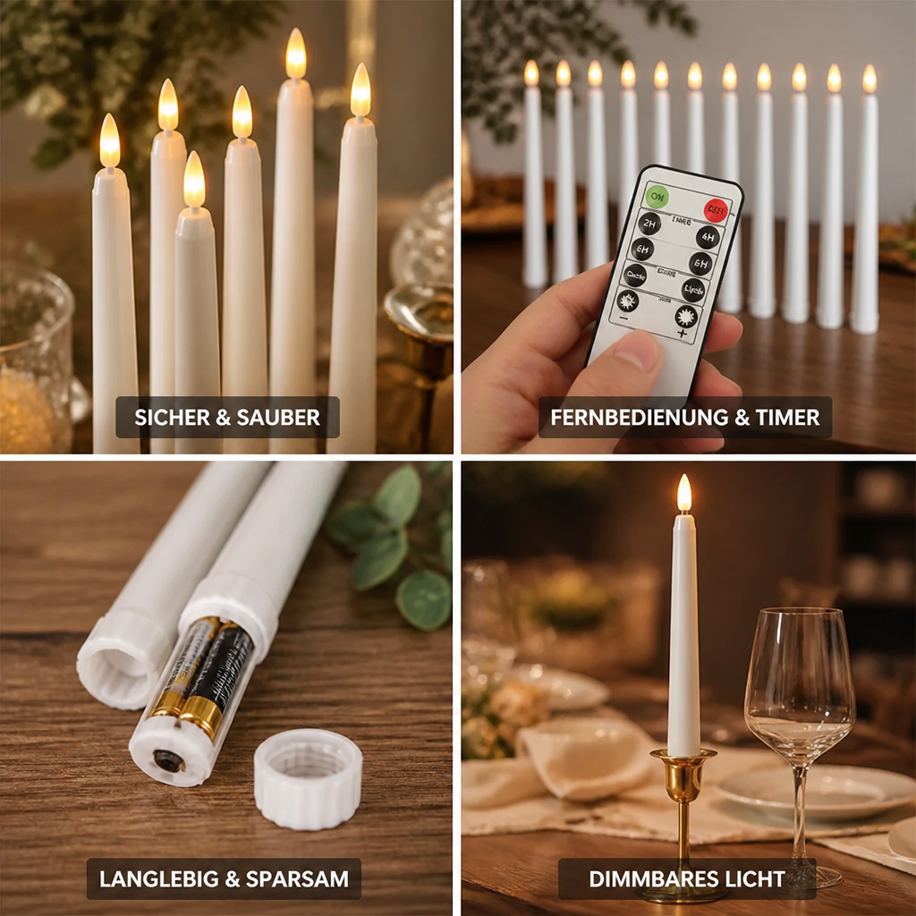 set led-spitskaarsen voor sfeervolle tafeldecoratie