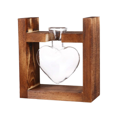 Houten Decoratieve Vaas Hartvorm