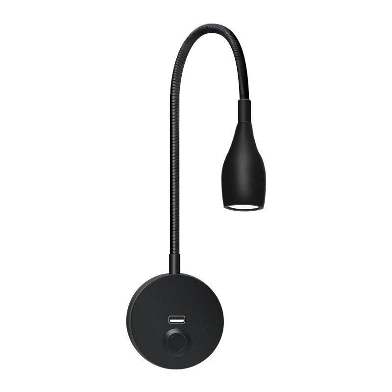 Verstelbare wandlamp met USB-aansluiting in slank modern design
