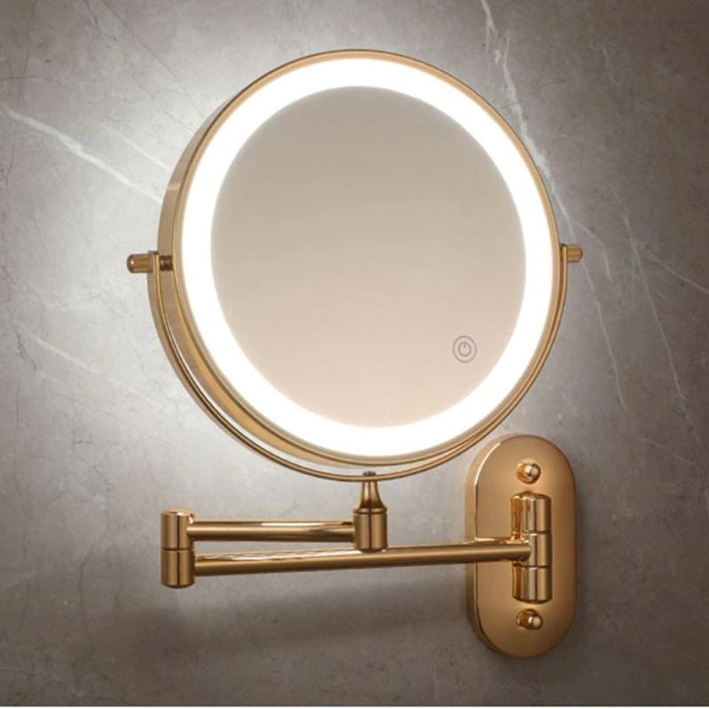 luxe gouden oplaadbare led vergrotende spiegel voor perfecte make-up en badkamerstijl