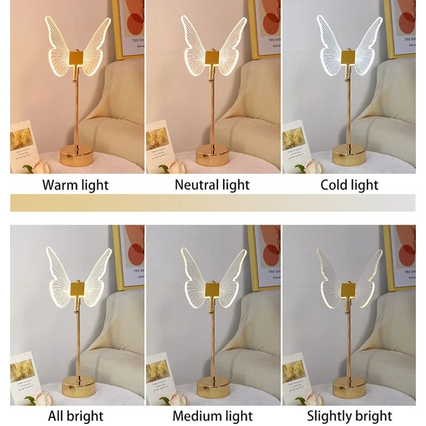 bedlampje met vlinderdesign