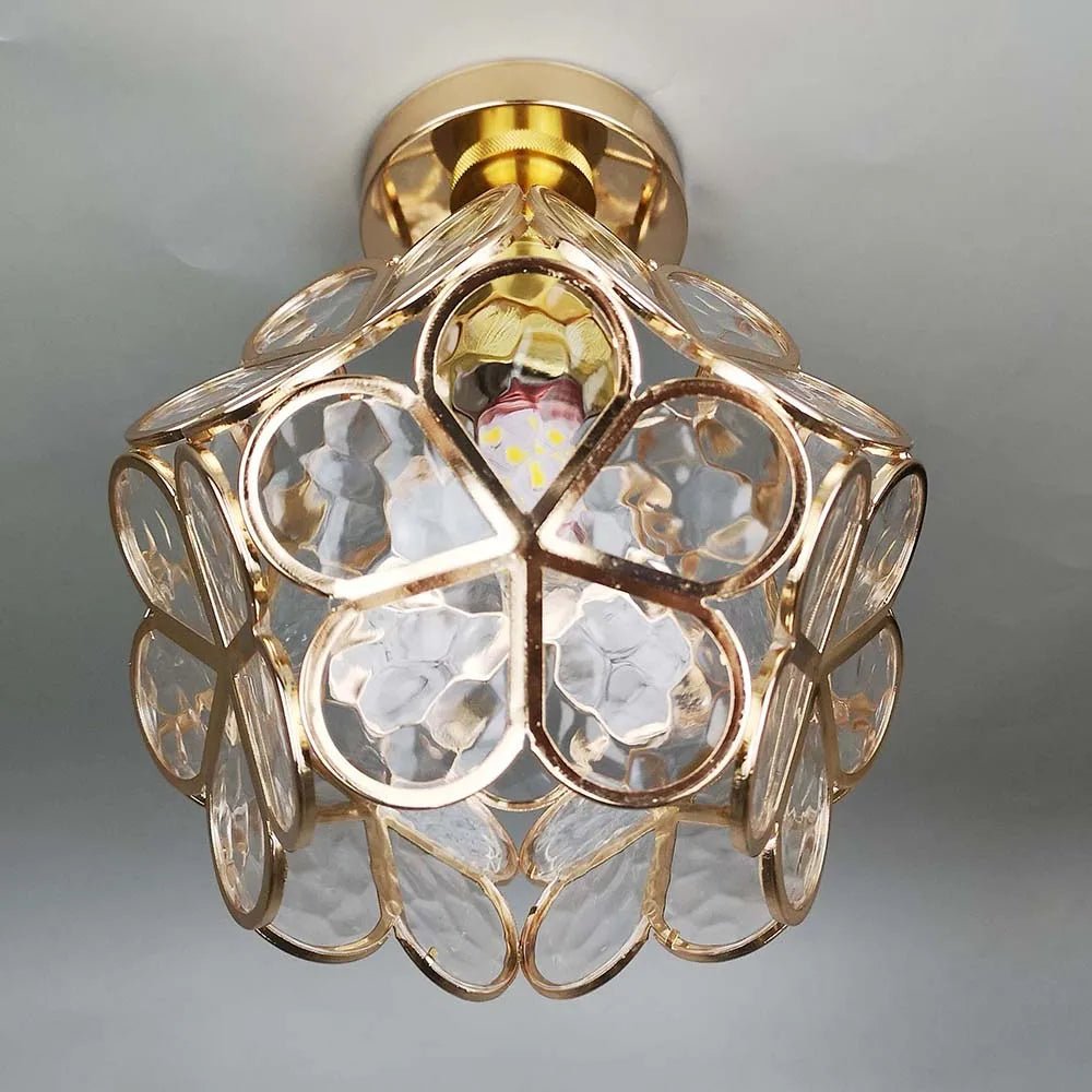 design bloemen stijl glazen hal plafondlamp