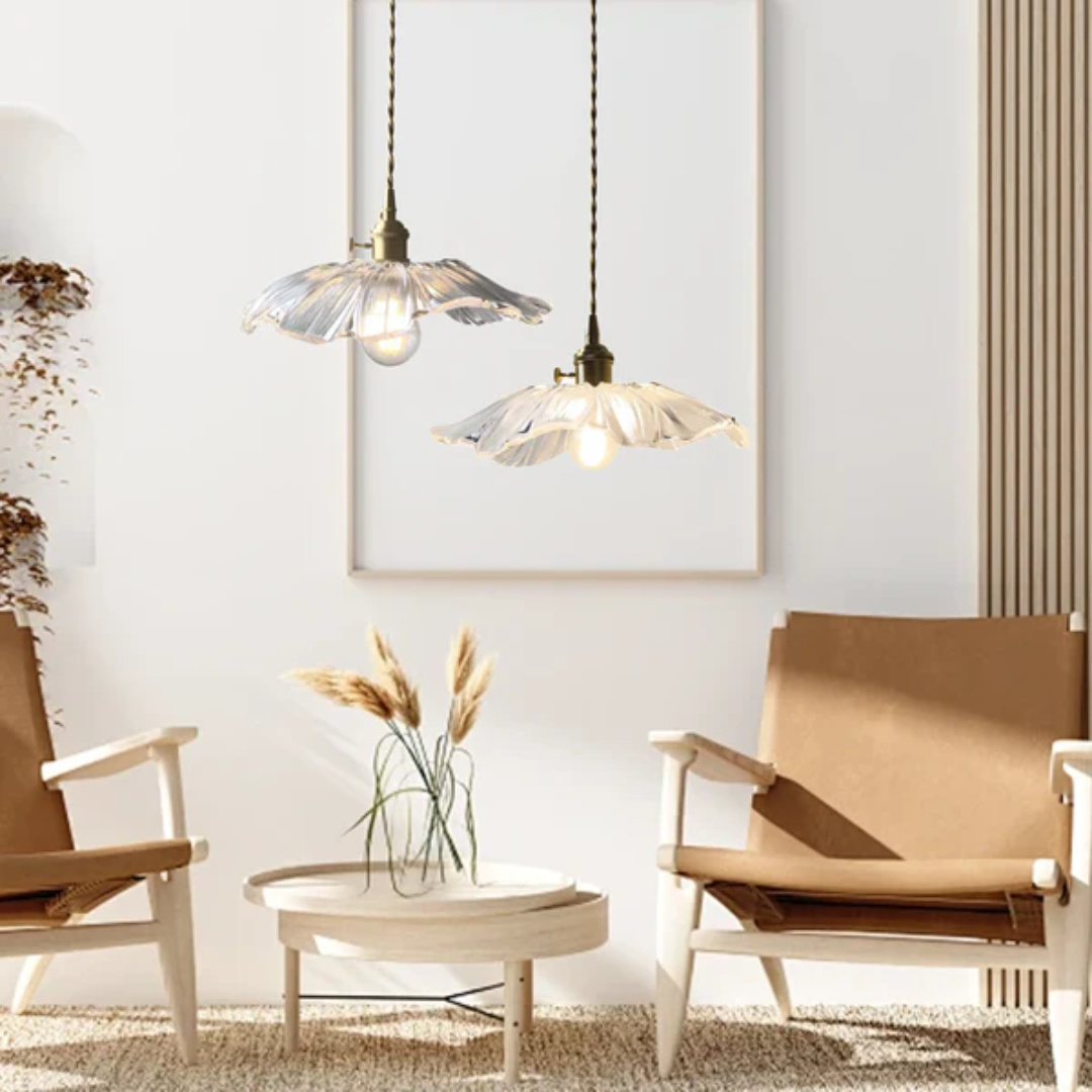 elegante hanglamp met decoratieve lotusvorm