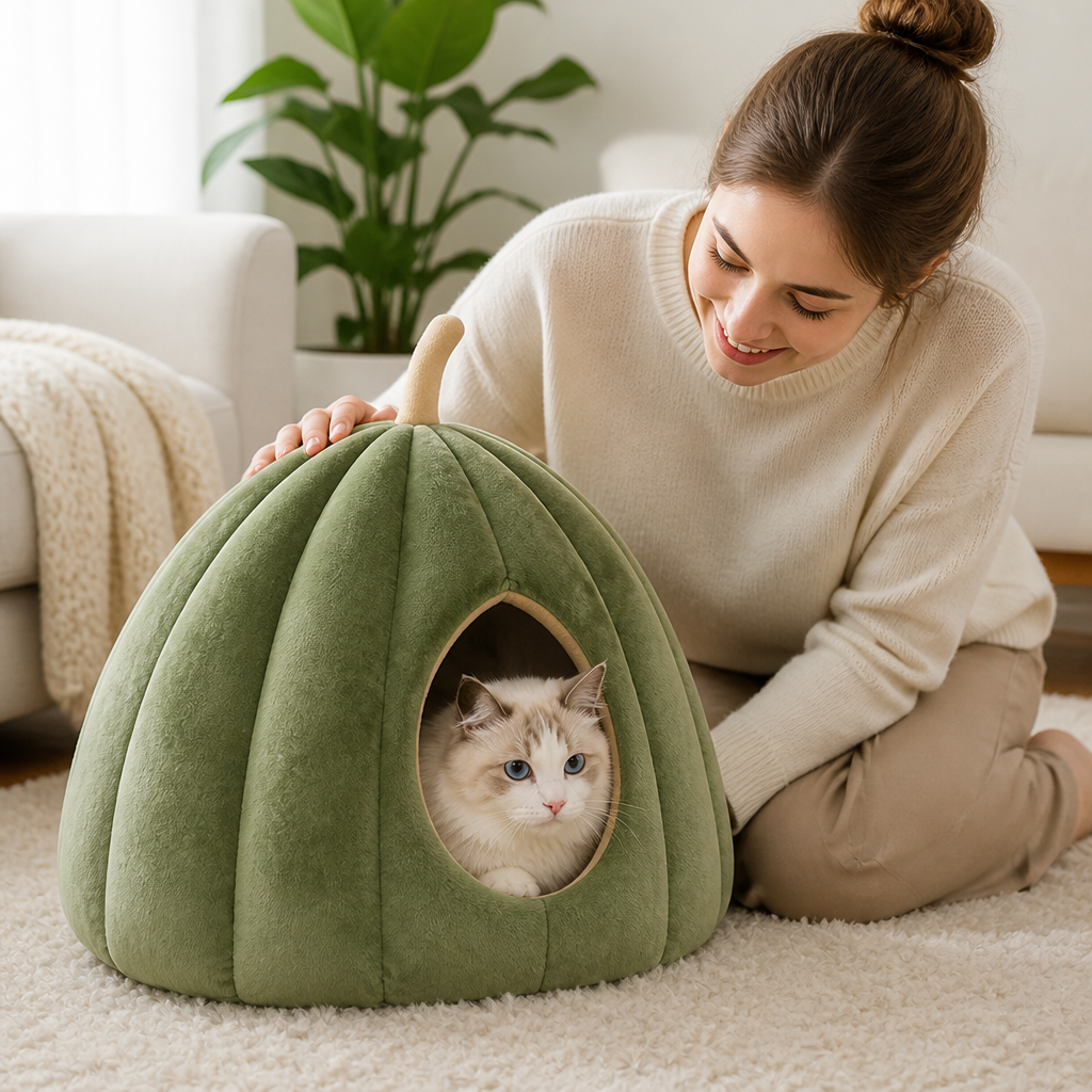 pluche bed voor katten en kleine honden