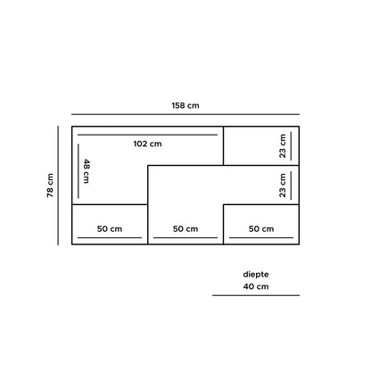 Dressoir Huub Zwart Mangohout 158 cm