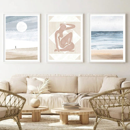 Canvas muurkunst Boho aquarel ontwerp