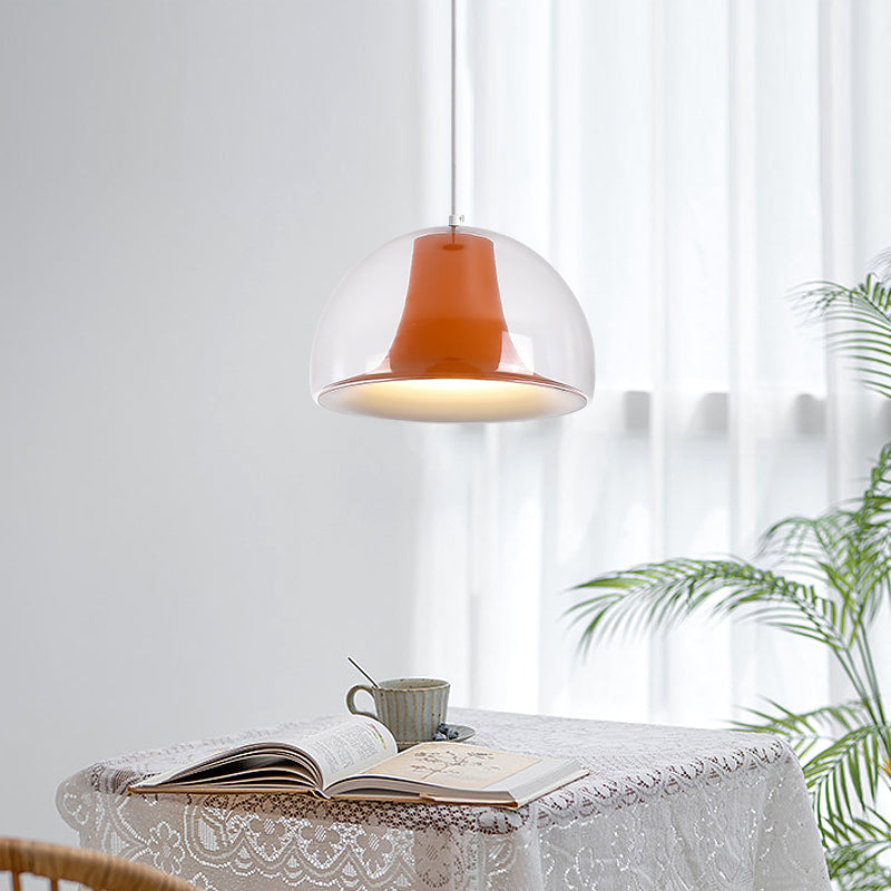 elegante halfronde glazen hanglamp met juweelachtige jellies