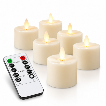 Decoratieve led kaarsen op een tafel in een sfeervol interieur