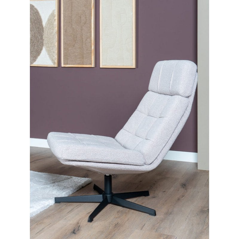 fauteuil aiden + hocker – bouclé – naturel