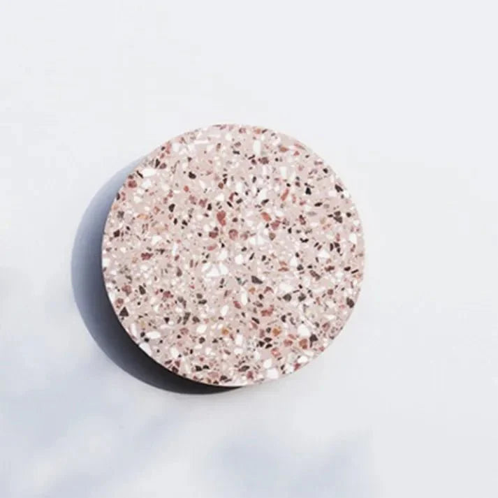 stijlvolle scandinavische gangpad traplamp met terrazzo wandontwerp