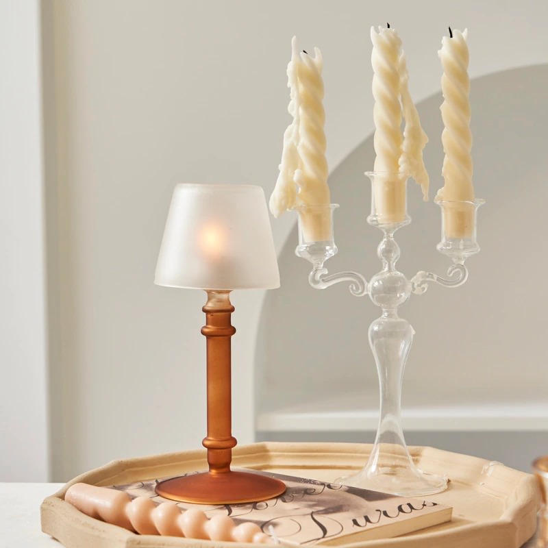 glazen kandelaar frans vintage ontwerp