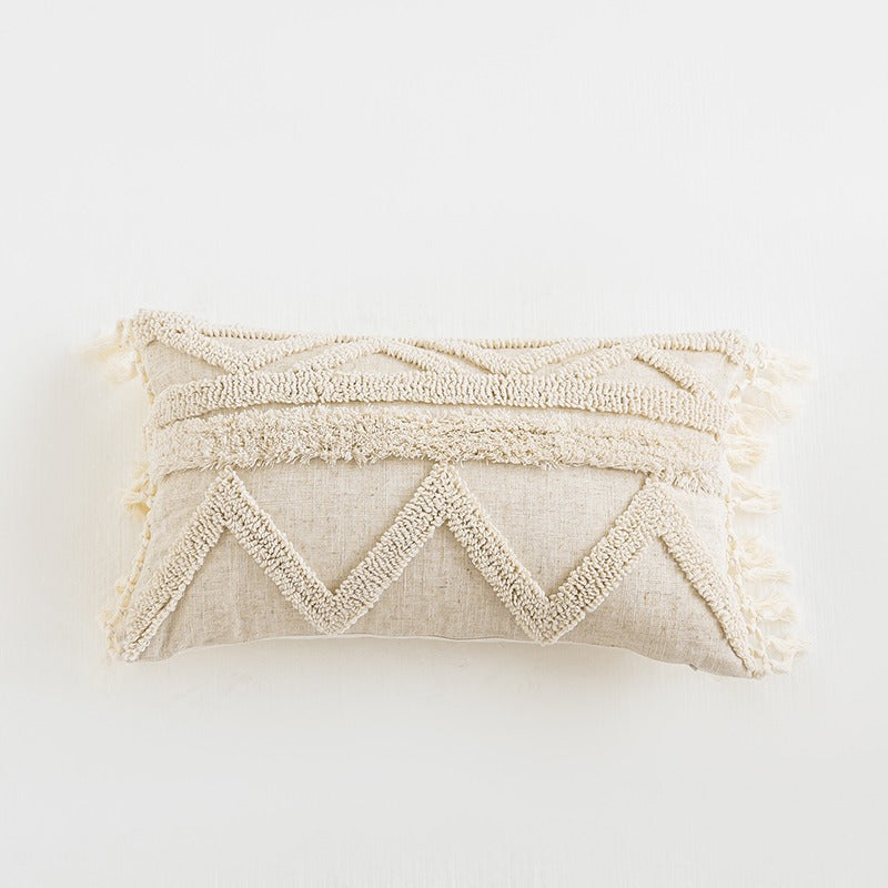 gevoerde kussenhoes beige boho ontwerp