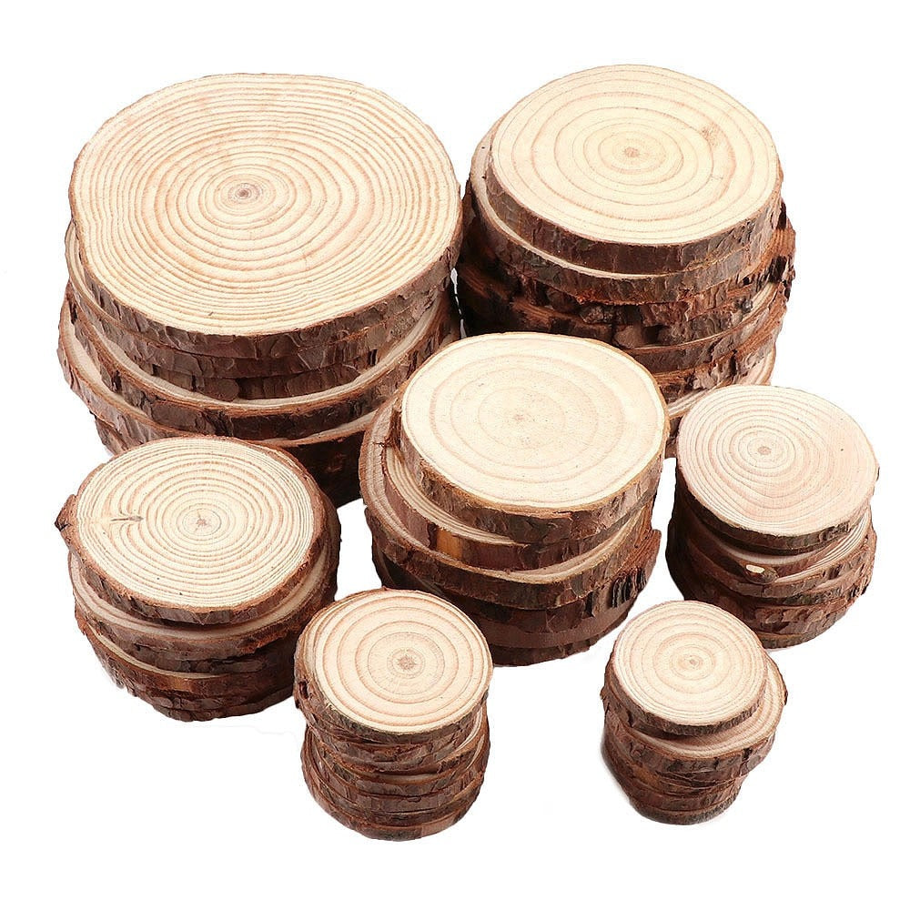 houten plankjes onderzetters natuurlijk hout set van 4