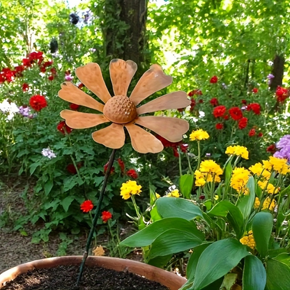Metalen Tuinsteker Kamille Margriet Rustiek 65cm