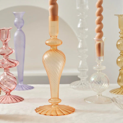 Glazen Kandelaar Frans Vintage Ontwerp