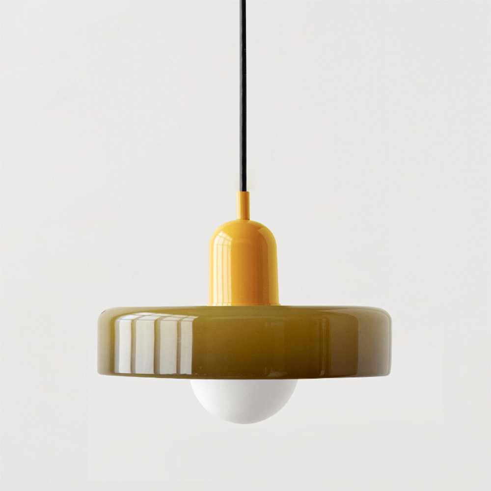 stijlvolle bauhaus hanglamp van elegante kleurige glas