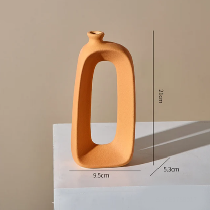 Keramische Holle Vaas Abstract Ontwerp