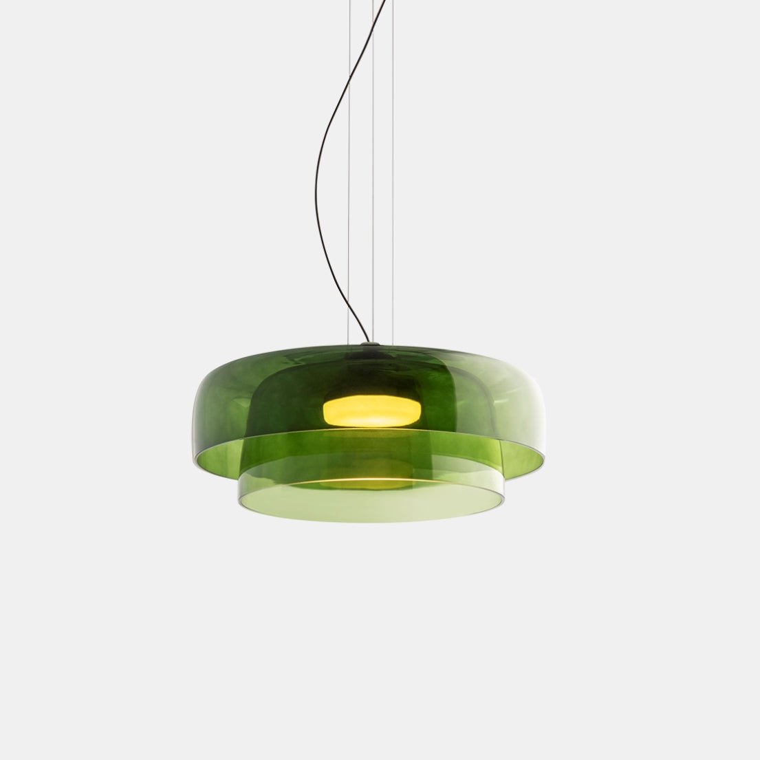 elegante hanglamp in noors glas