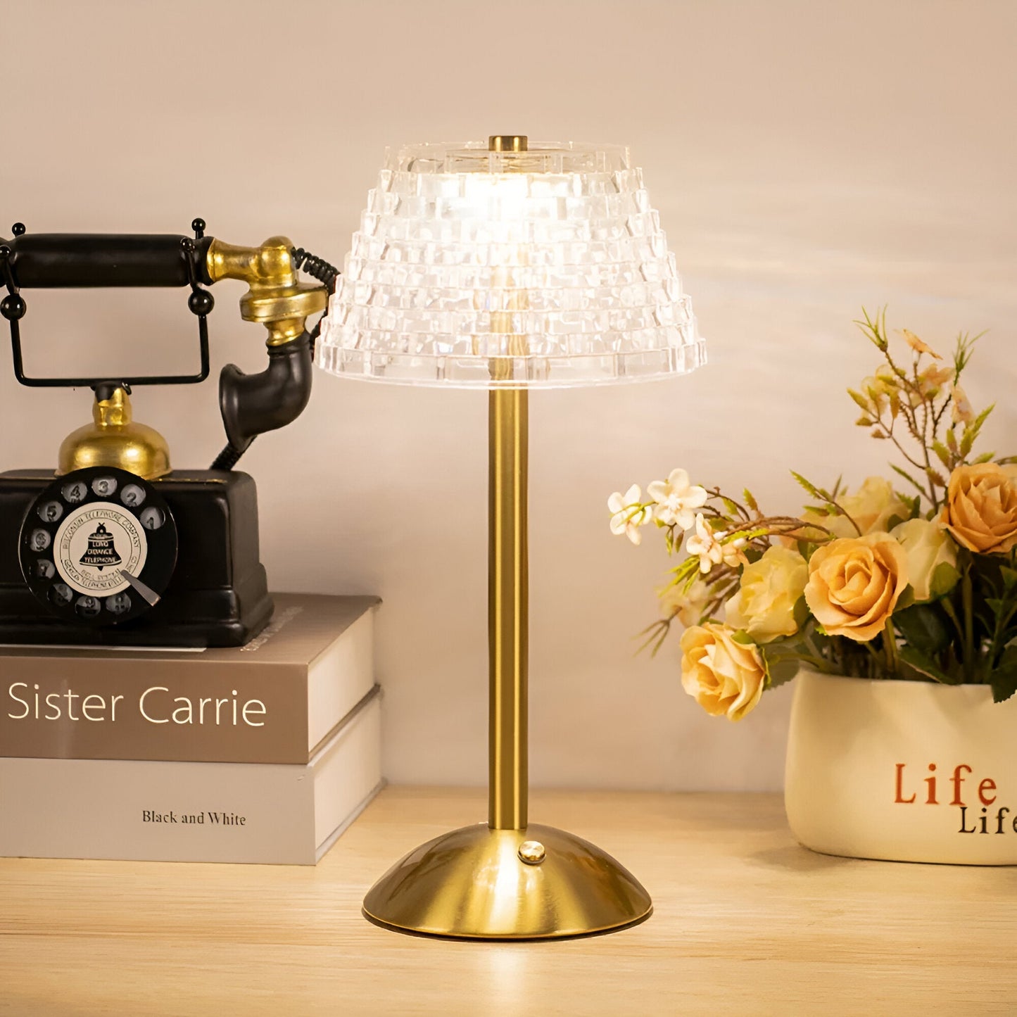 vintage draadloze tafellamp