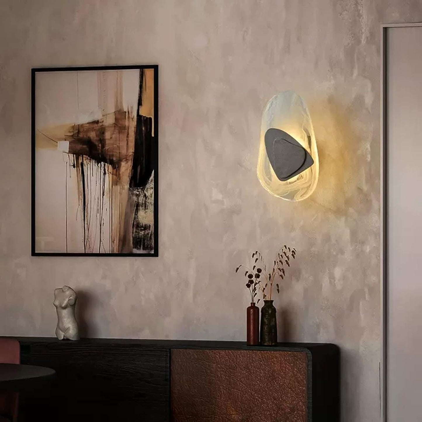 stijlvolle creatieve led wandlamp van glas voor een modern interieur