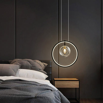 Elegante Nordic Bubble Glazen Hanglampen met Stijlvolle Ring