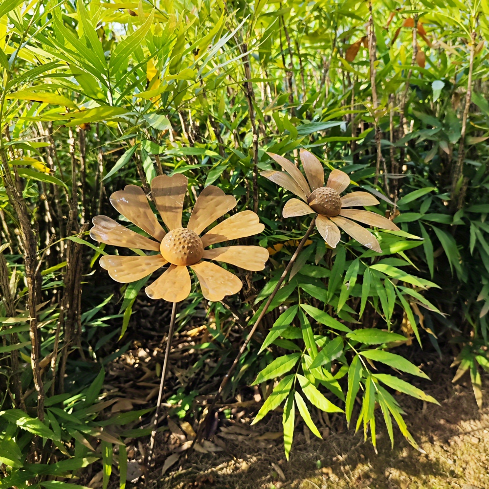 metalen tuinsteker kamille margriet rustiek 65cm