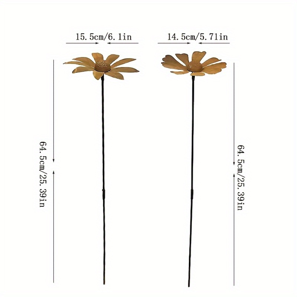 metalen tuinsteker kamille margriet rustiek 65cm