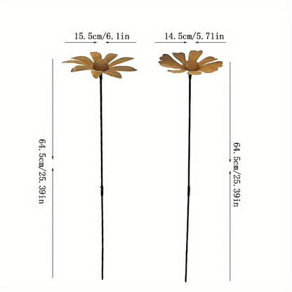 Metalen Tuinsteker Kamille Margriet Rustiek 65cm