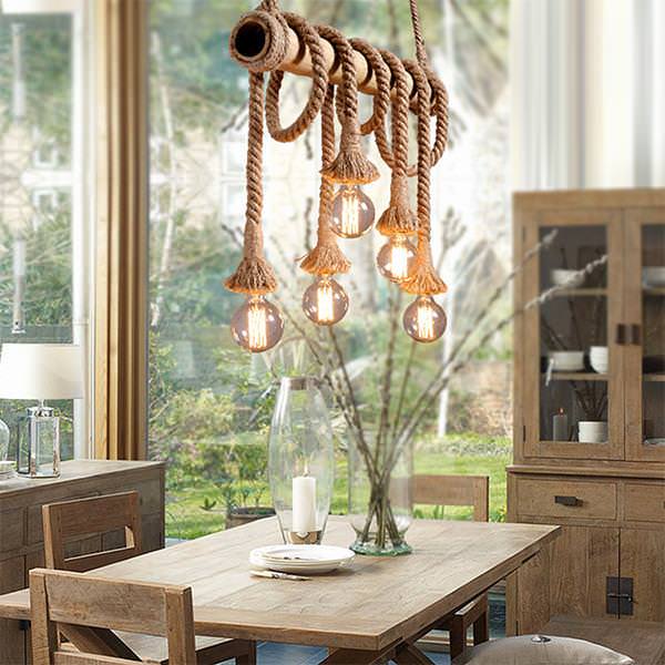 vintage ontwerp touw hanglamp