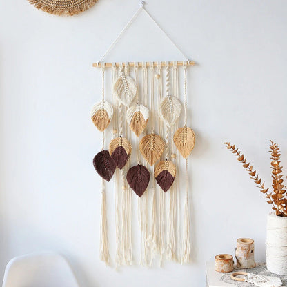 Macramé Wanddecoratie Boho Bladeren Ontwerp