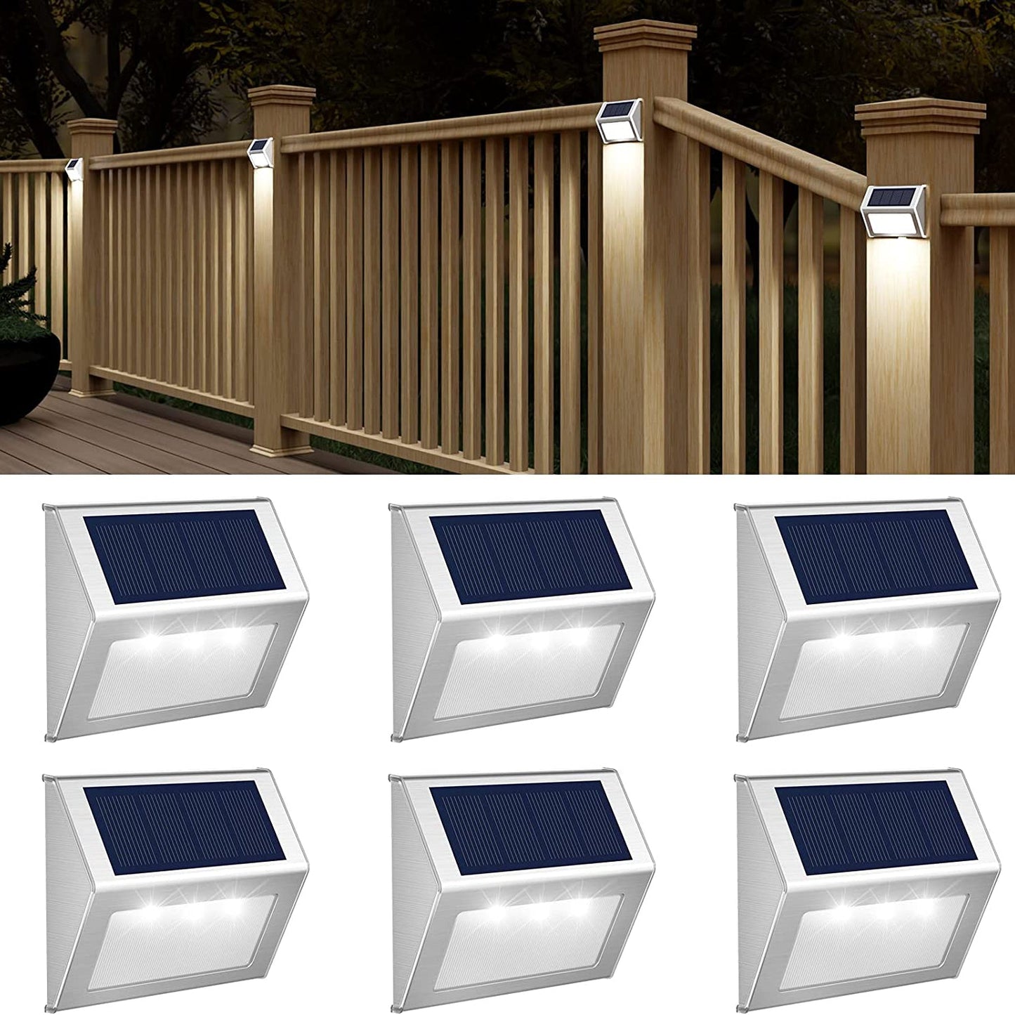 solar wandlamp rvs weerbestendig 6 stuks